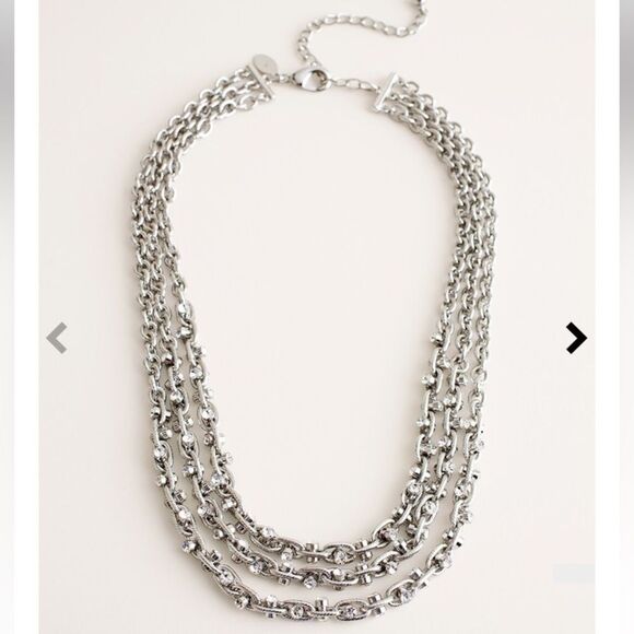 Chico’s Silvertone Chain-Detail Multi Strand Necklace - Picture 4 of 12